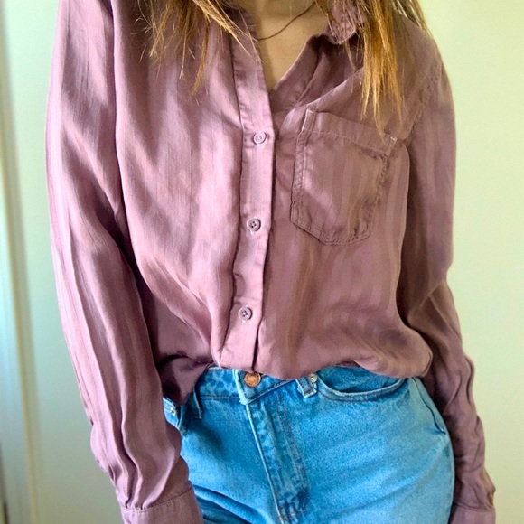 Cloth & Stone Purple Button up Anthropology - Picture 1 of 15